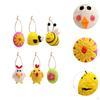 6x Felted Easter Eggs Decor Decoration with Rope Hanging Ornaments Colorful Decorative for