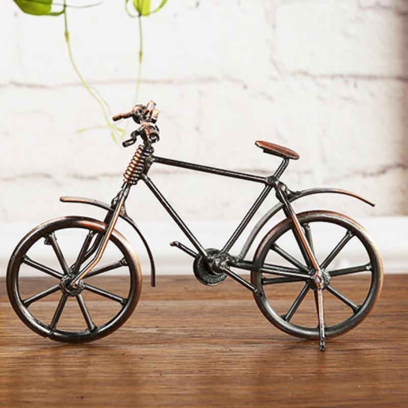 Bicycle Models Metal Crafts Vintage Home Decor Ornaments Office Desks Gadgets Creative Toys Punnk for Children Adults