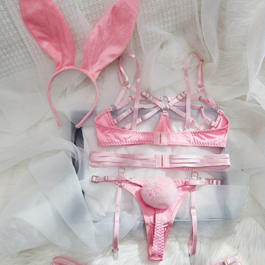 Yeni Seksi Temptation Splicing Hollow Tavşan Kız Tavşan Kız Seksi İç Çamaşırı Seti