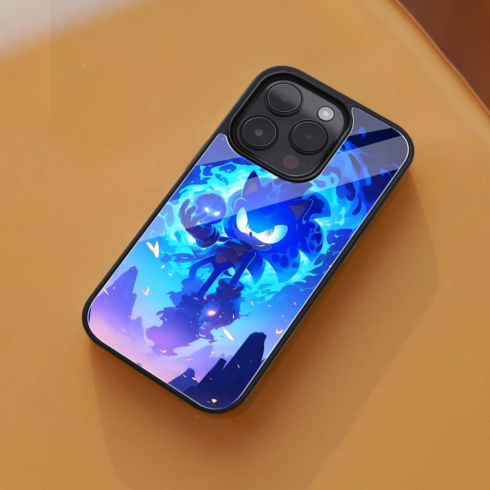 Game Sonic The Hedgehog Phone Case Black Hard Plastic Phone Case For Iphone 17 Air 16 15 14 13 12 11 Pro Max PC TPU Ins Case