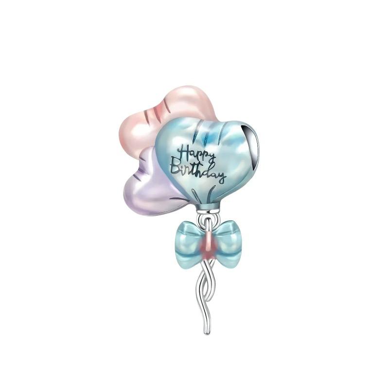 925 Silver Jellyfish Pendant Bead Sparkling Purple Charm for DIY Bracelet Jewelry Accessories Birthday Gift