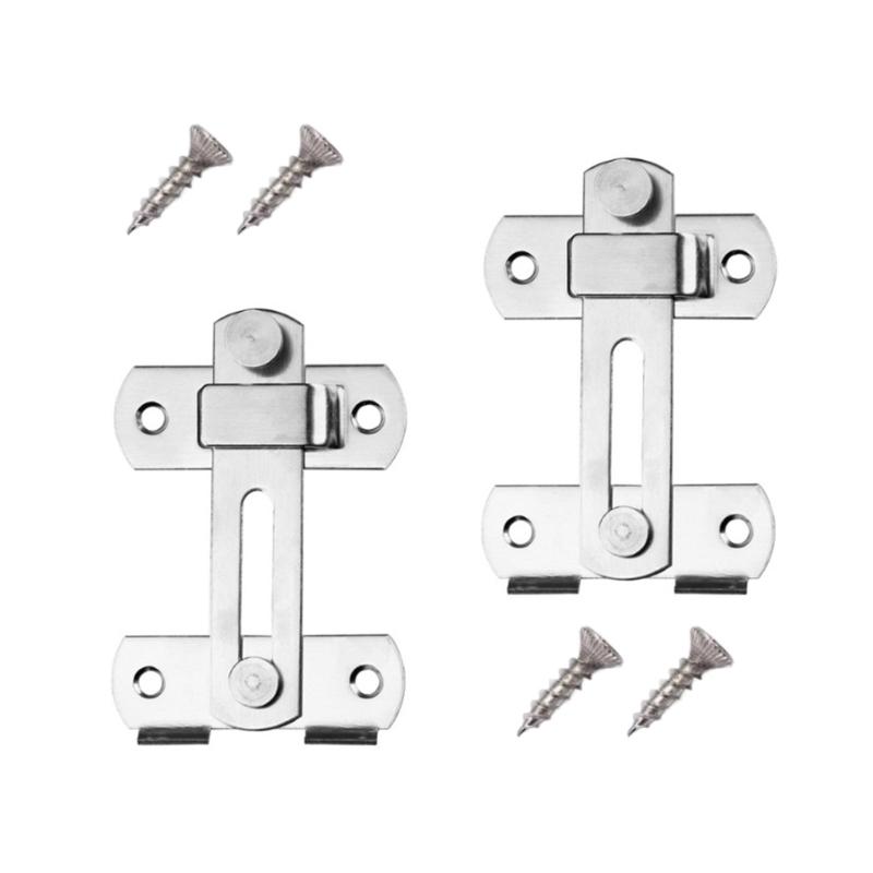 2Pcs Safety Door Lock 90/180 Degree Sliding Door Locks Privacy Door Bolt Lock for Outdoor, Garage, Window