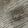 S925 Sterling Silver Korean Style Adjustable Open Ring for Women - Niche Light Luxury Trendy Colorfast High-End Feel
