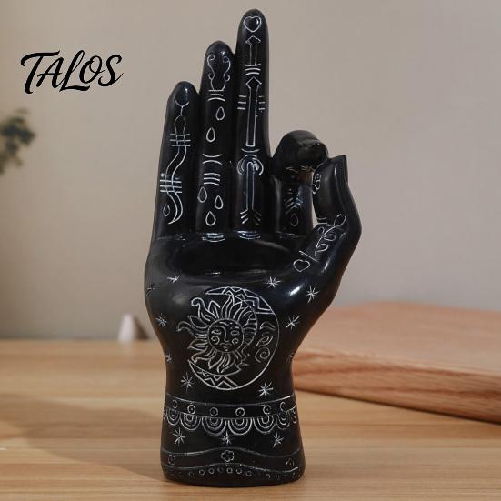Durable Resin Palm Statue Palmistry Hand Incense Holder, Statue, Decorative Meditation Space Supplies Stick Ancient Mystical Sculpture for Home Table