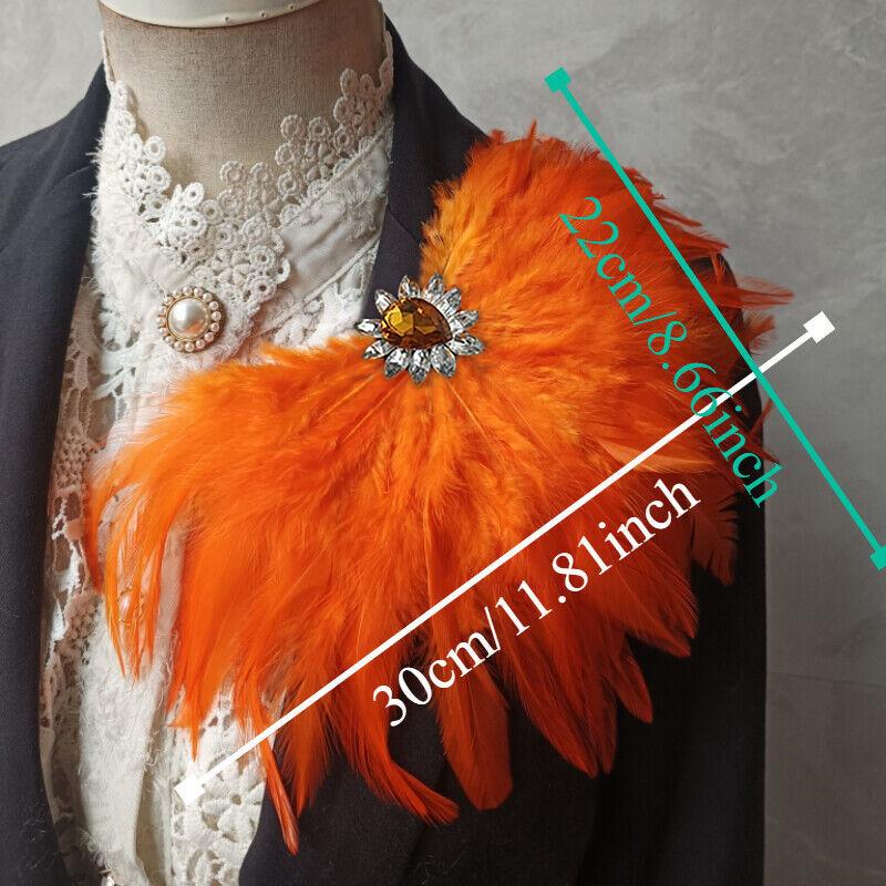 Unisex Rhinestone Feather Brooch Crystal Pin for Dress Jeans Waist & Shoulder Corsage Party Epaulet Decor for Carnival Stage
