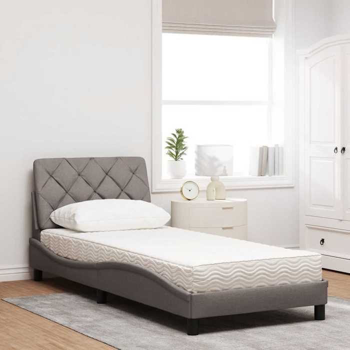 VidaXL Lit avec matelas taupe 80x200 cm tissu 3310703