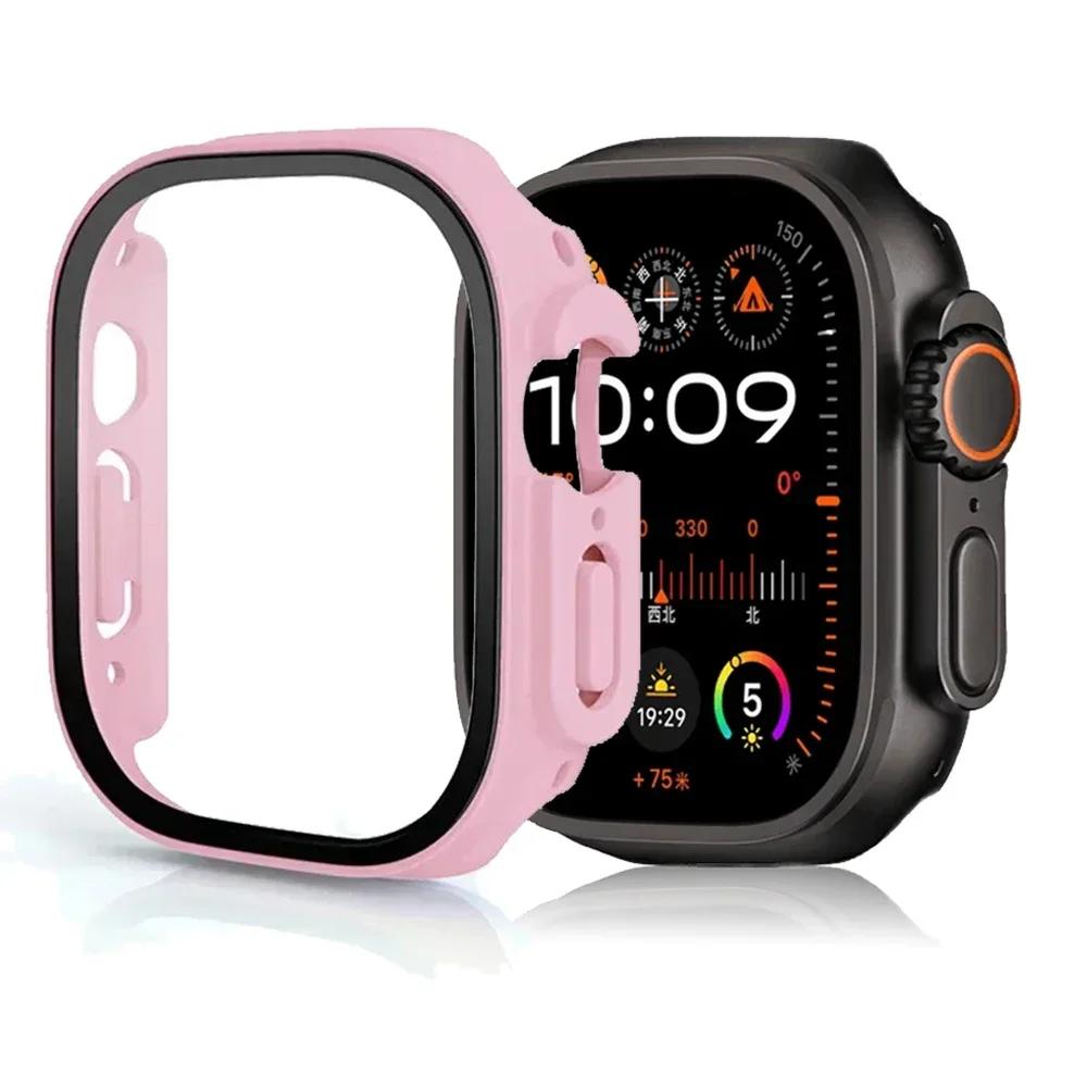 Tempered Glass+Cover For Apple Watch Ultra 3 2 1 49mm PC Bumper Screen Protector Case for iWatch Series Ultra 3 49mm Accessories