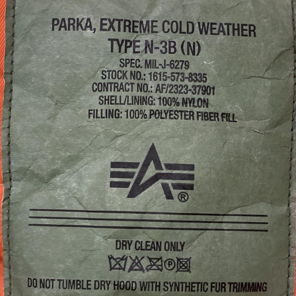 ALPHA INDUSTRIES Black N-3B Flight Jacket Coat M blackUsed