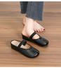 2025 Summer Women's Closed Toe Slip-on Hidden Heel Flat Mules with Tabi Split Toe Design