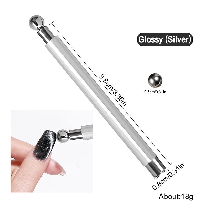 Double-End Cat'S Eye Nail Magnetic Stick Glossy With Steel Balls 8/10Mm Super Strong Gel Polish Magnetic Manicure Tools