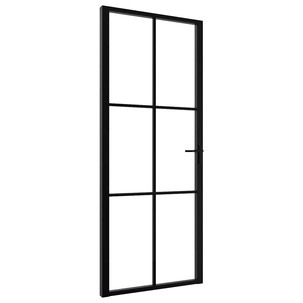 Vidaxl Drzwi Wewnętrzne, Szkło Esg I Aluminium, 83X201,5 Cm, Czarne