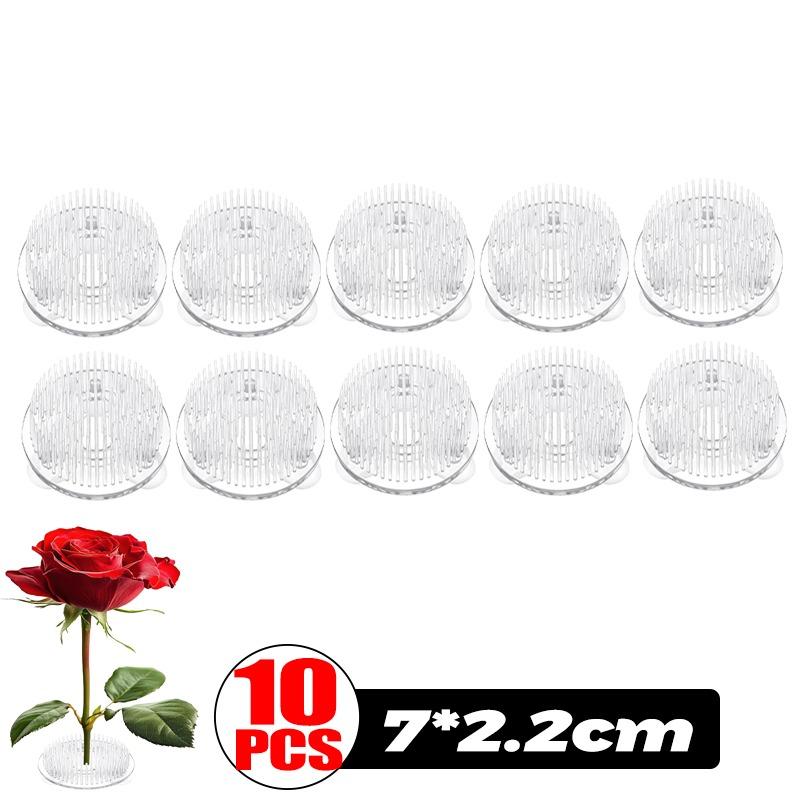 Round Ikebana Stem Holder Suction Cup Transparent Flower Arrangement Base Flower Fixing Bracket Vases Floral Fixed Base Holder Cup Holders 5