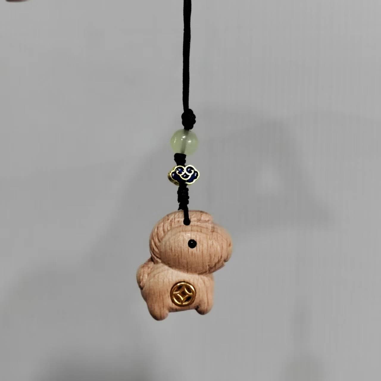 Rosewood Rainbow Horse Charm: Copper Coin Phone or Bag Ornament Keychain