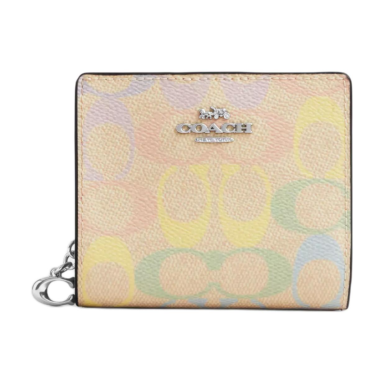

Coach Snap Wallet With 9 Card Slots And ID Window Coated Canvas Women Wallet Multicolor CDD11-SVSAS Multicolor