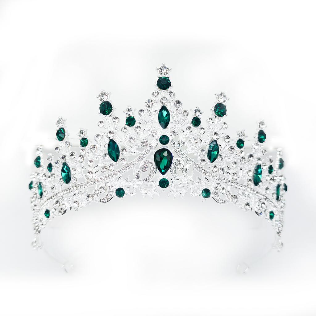 European Style Bridal Crown Alloy Hair Accessories Wedding Rhinestone Headband Electroplating Birthday Crown Dinner Wedding Headdress