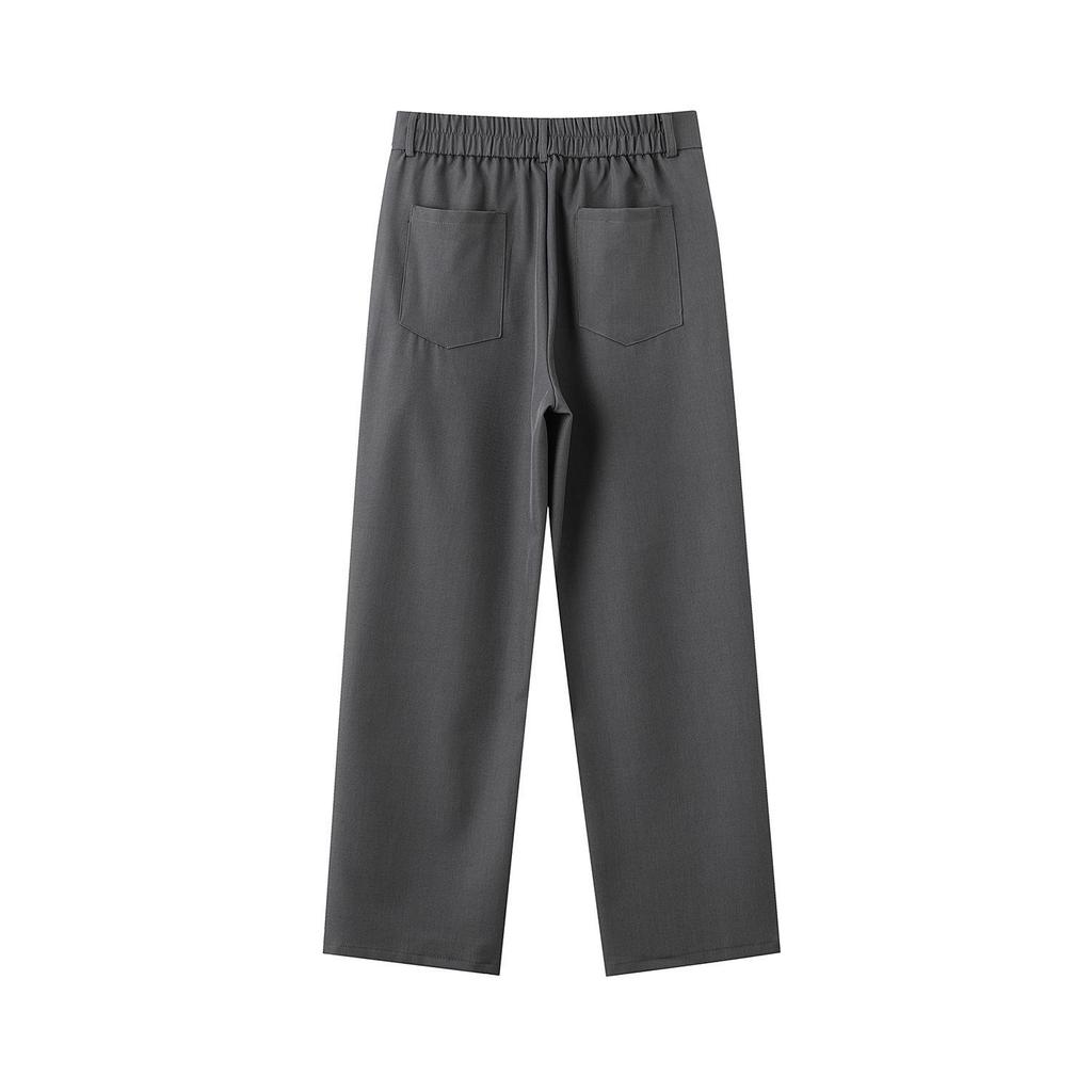 Trendy Men's Slim-Fit Straight or Wide-Leg Trousers - Solid Colors, Spring/Autumn Style