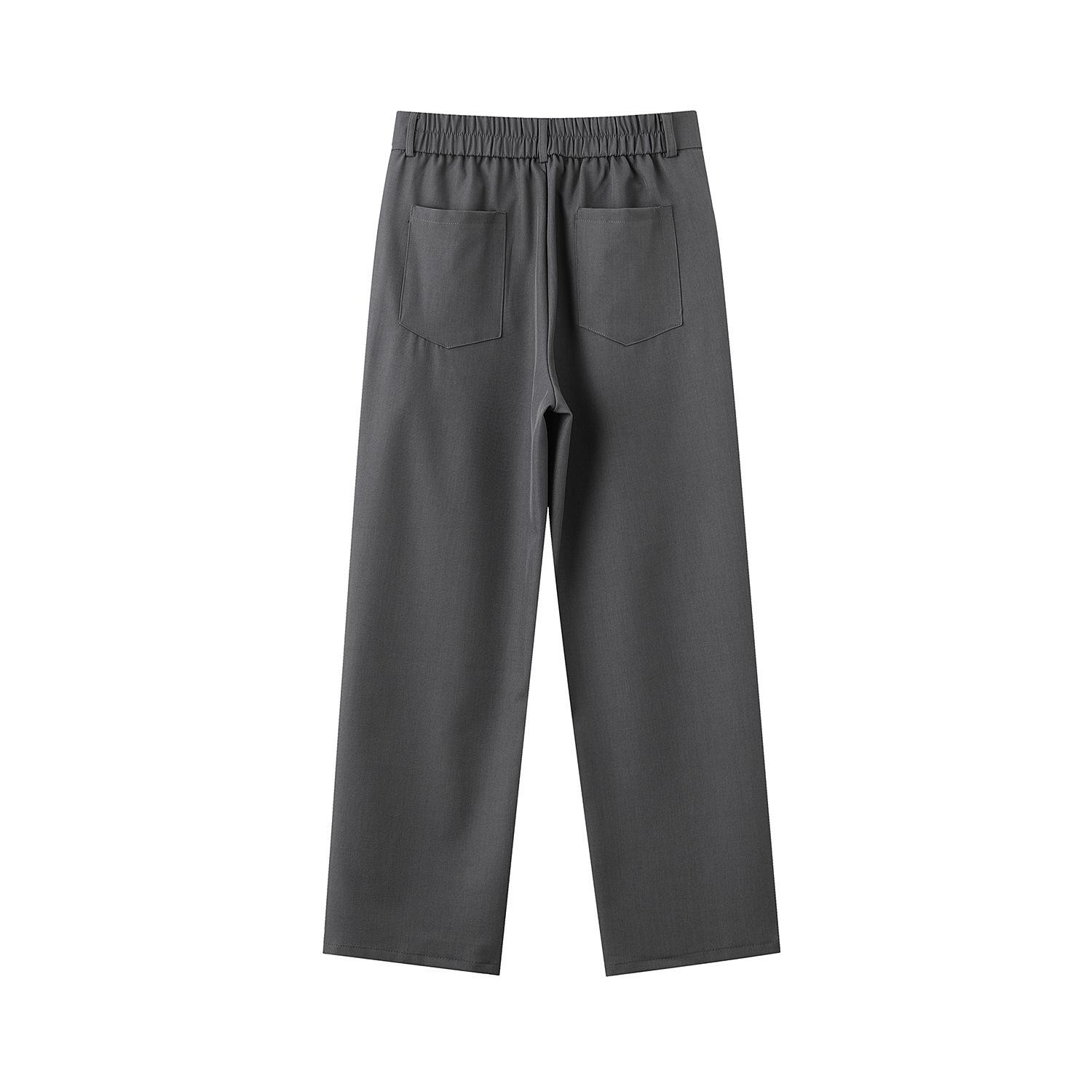 

Trendy Men s Slim-Fit Straight or Wide-Leg Trousers - Solid Colors, Spring/Autumn Style M темно-серого