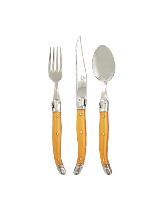 LAGUIOLE JANGNERON LAGUIOLE 1-Person Western Cutlery Set Orange (3P) laguiole orange cutelry