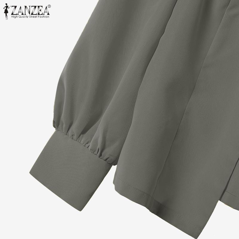 ZANZEA Women Long Sleeve Cardigan Blouse and Wide Leg Pants Two Piece Suit Sets