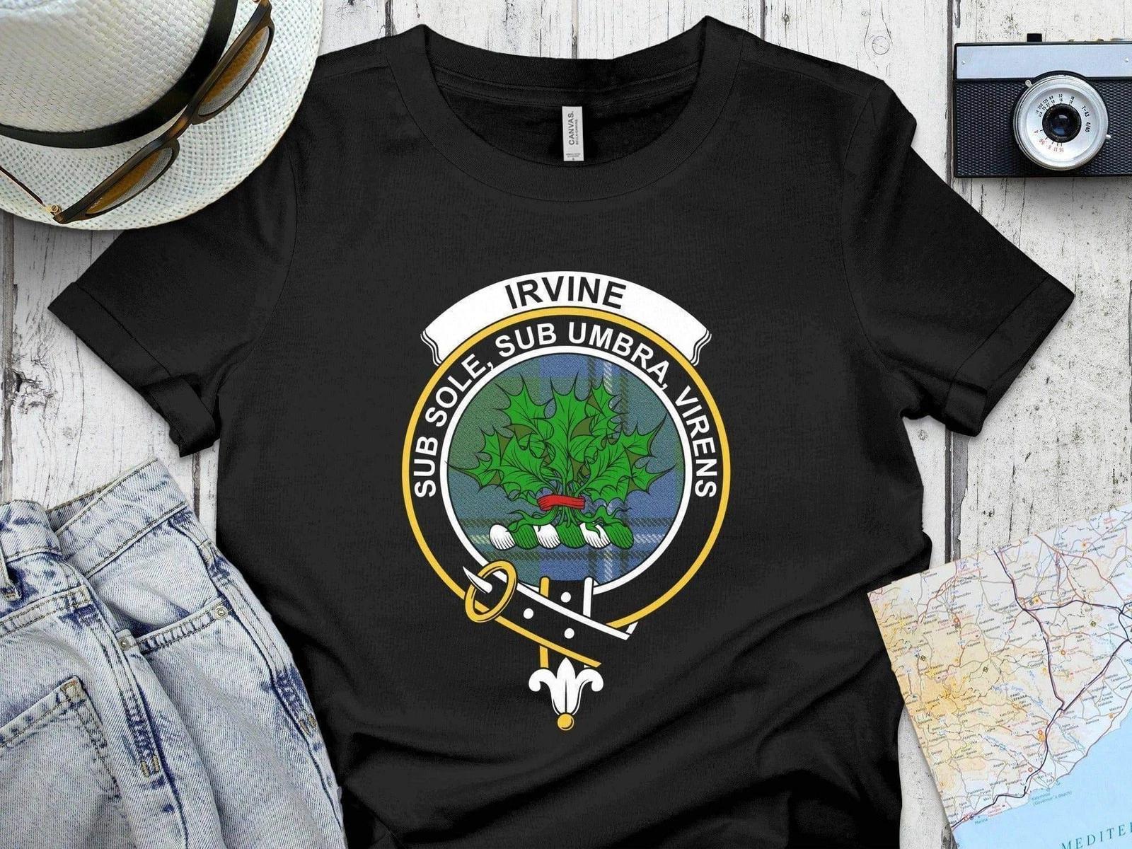Clan Irvine Crest Tartan T-Shirt & Sweatshirt – Scottish L