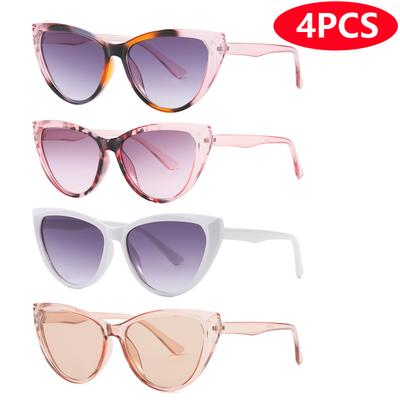 Car Sun Glasses 4 Pack Large Frame Cat Eye Sunglasses Women Men New Fashion Retro Glasses Brand Eyeglasses Unisex UV400