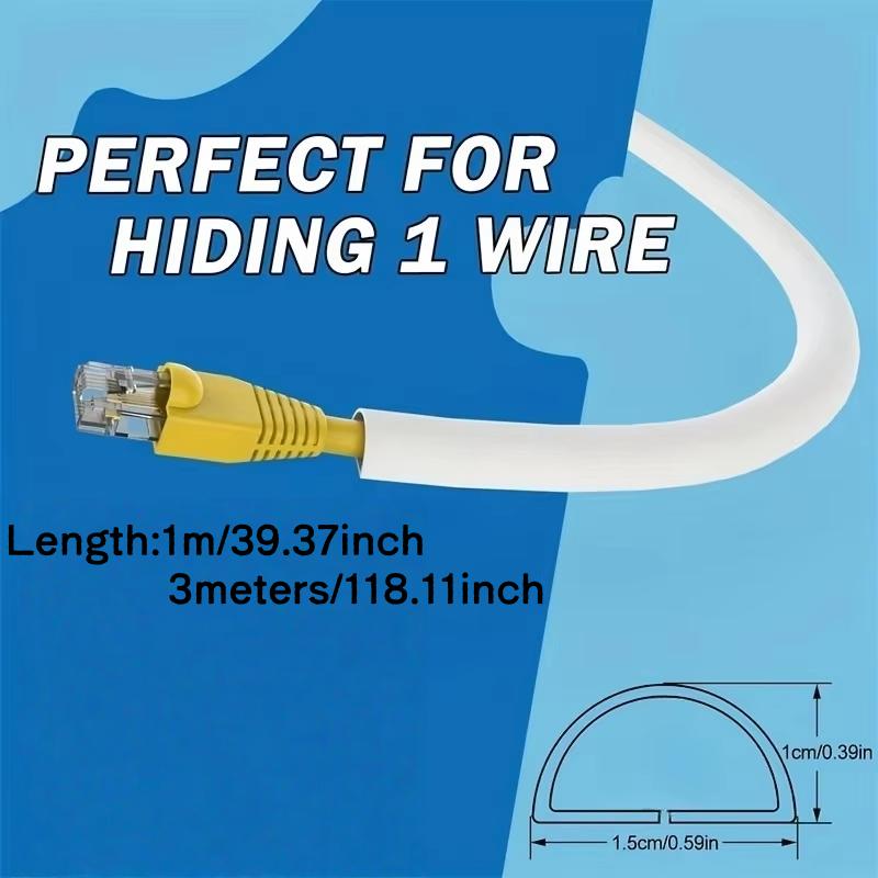 1PC 1/3meters Cable Sleeve Arc Floor Cord Cover Self Adhesive Cable Protector Anti Extrusion Wiring Duct for Home Outdoor Wire O