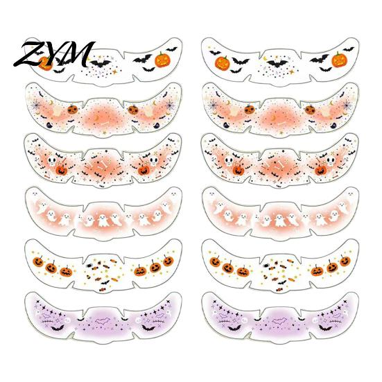 Rychlé řešení make-upu pro tématické večírky Halloween Tetovací samolepky, Dočasné nálepky na obličej Večírkový make-up, Kreativní sváteční vystoupení Voděodolné