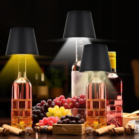Wine Bottle Lamp Wireless Light USB Rechargeable Dimmable Touch Control Soft Glow Flicker Free LED Wine Bottle Light