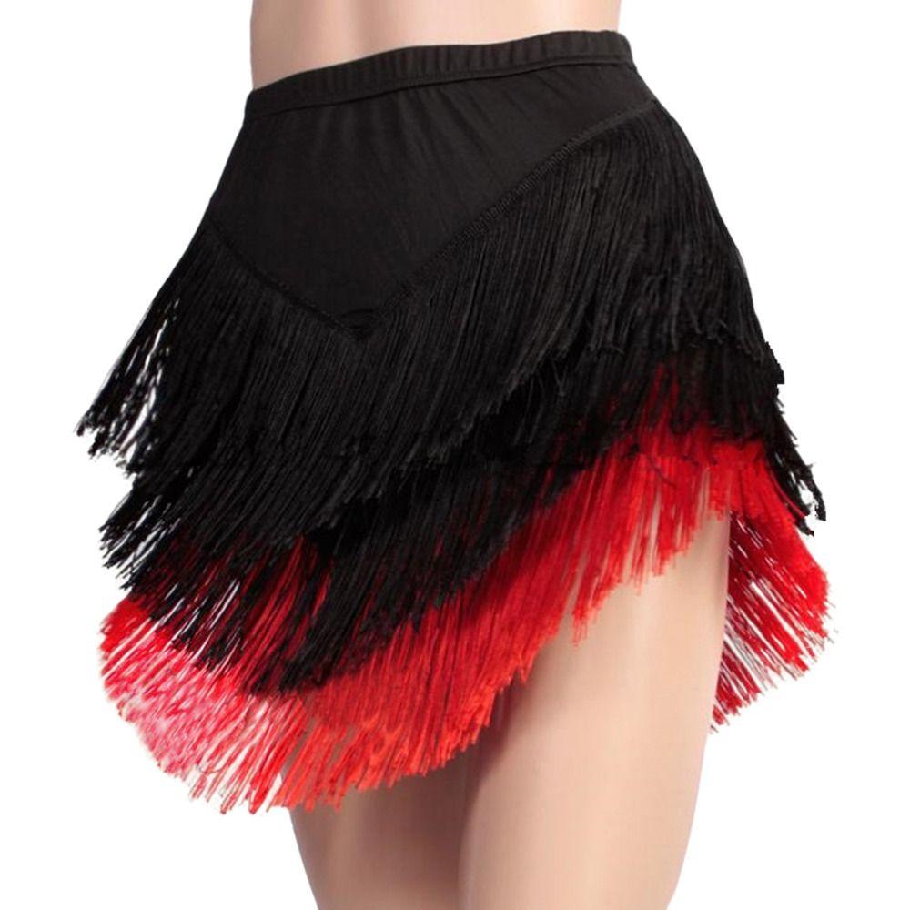 Tassel Ballroom Dance Skirt Short Rumba Dance Skirt Fashion Performance Costume  for Women