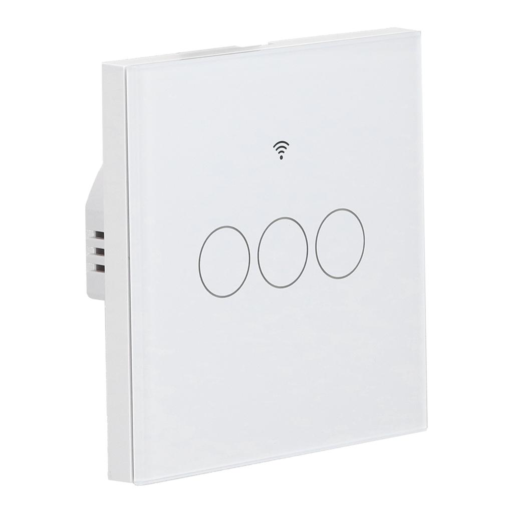 For Tuya Zigbee Light Switch 3‑Gang EU Remote Control Touch Switch 100‑240V 50HZ 60HZ