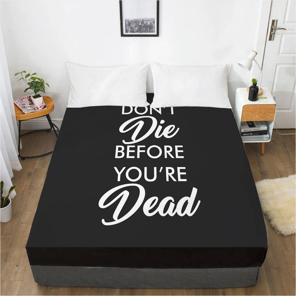 Letter Fitted Sheets Mattress Cover With Elastic Band 3D Bed Sheet Linens 160x200 150x200 Bed Sheet Customize Any Size Design