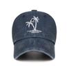 Versatile Washed Coconut Tree Baseball Cap Retro Curved Brim Cap Outdoor Fashion Sun Hat