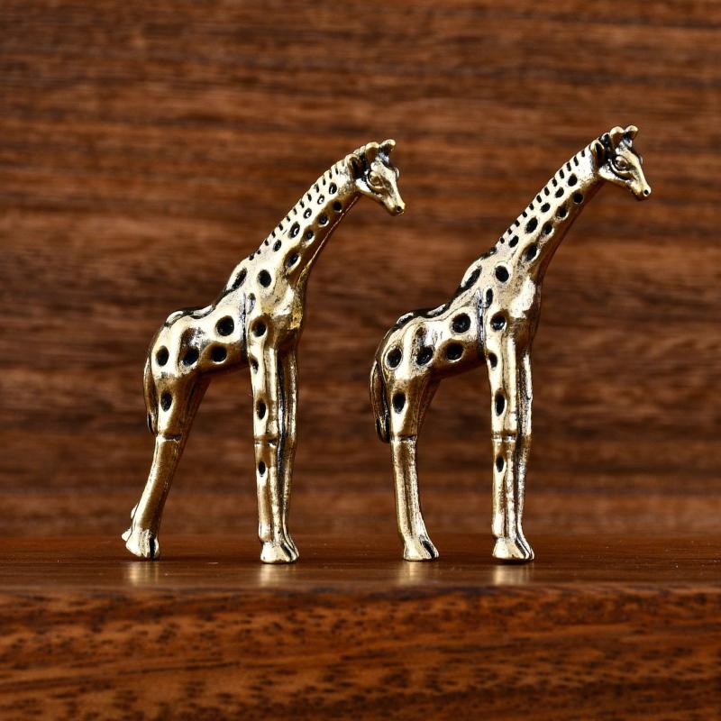 

Винтажная латунная фигурка жирафа, офисное украшение для стола, настольное украшение, чайный питомец, миниатюрная статуэтка, домашний декор