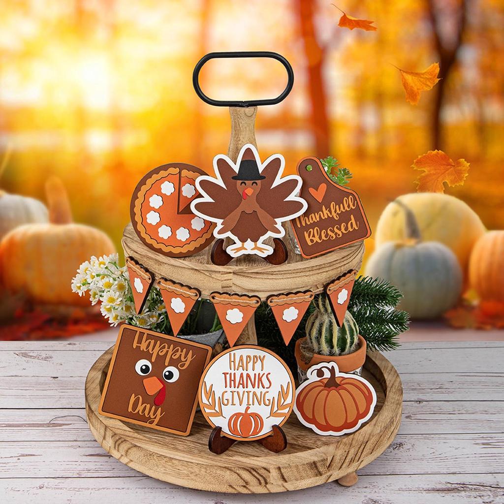 Mehrteiliges Tablett-Dekorationsset Thanksgiving Tischdekoration Ornamente