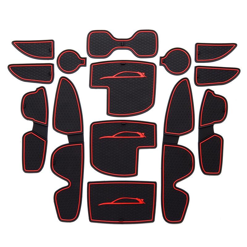 For Elantra I30 Car Interior Car Latex Door Groove Pad Black and Red Blue PVC Car Accessories Interior Decorate