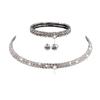3pcs/set Rhinestone Crystal Choker Necklace Earrings and Bracelet Wedding Jewelry Sets Jewelry Sets for Women 2023