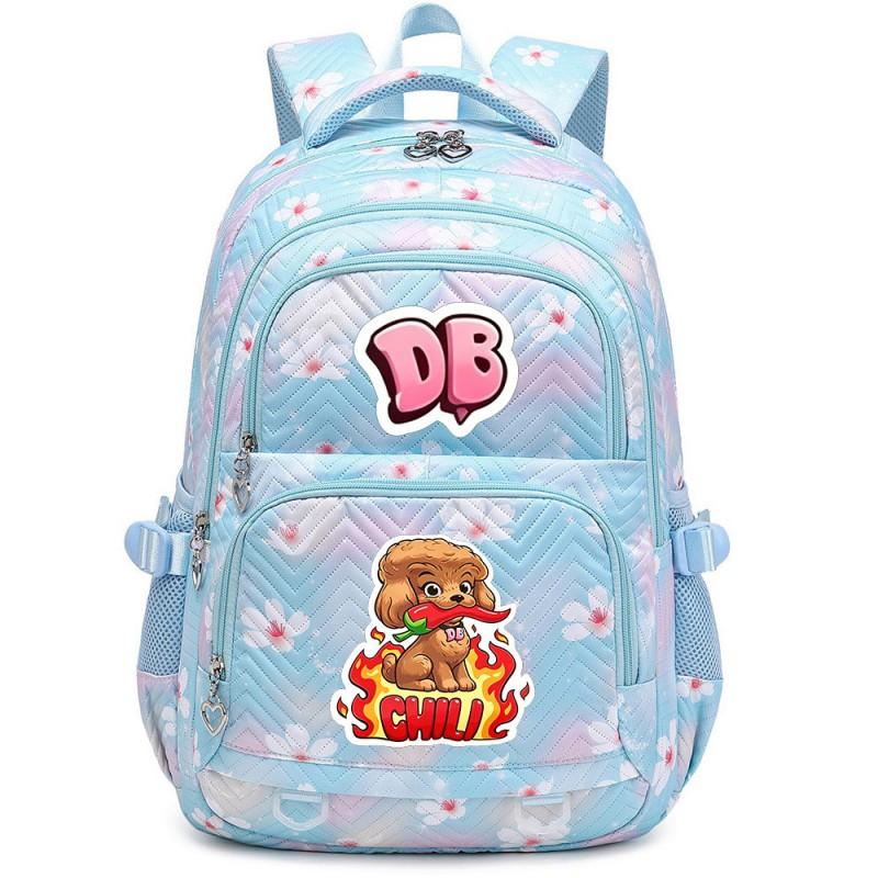 Cute Cartoon Character Print Backpack Girls School Use Large Capacity Nylon Student Bag With Padded Curved Straps