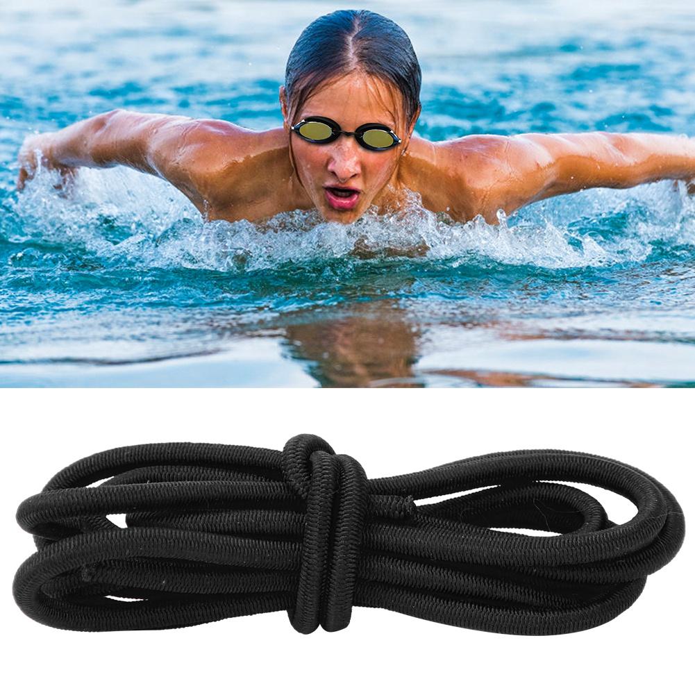 2PCS Elastic Rubber Swim Goggles Scuba Diving Snorkeling Mask Strap Cord Adjustable Band RopeBlack