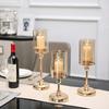 New Hot Selling Metal Candle Holders Gold Glass Handicrafts Retro Home Decorations Dining Table Decorations