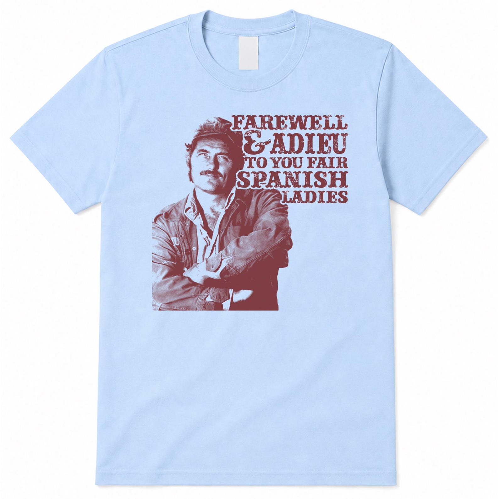Quint Jaws Farewell And Adieu To You Fair Spanish Ladies Song You re Going To Need A Bigger Boat Robert Shaw Narragansett Movie Tee T Shirt S