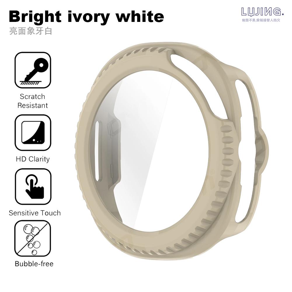 Vidrio+Funda para Samsung Galaxy Watch 8 Classic 46mm 40mm 44mm Protector de Pantalla de Vidrio Templado y Parachoques Protector de PC Duro Accesorios