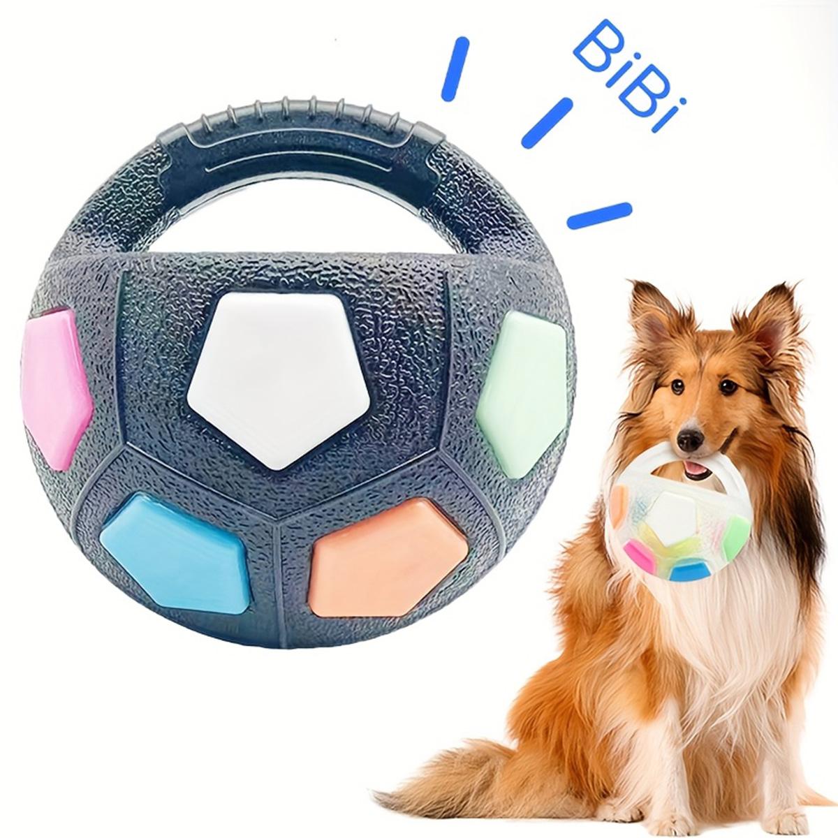 Squeaky Soccer Dog Toy, Durable Interactive Fetch & Chew Toy for All Breeds 14×14cm синий