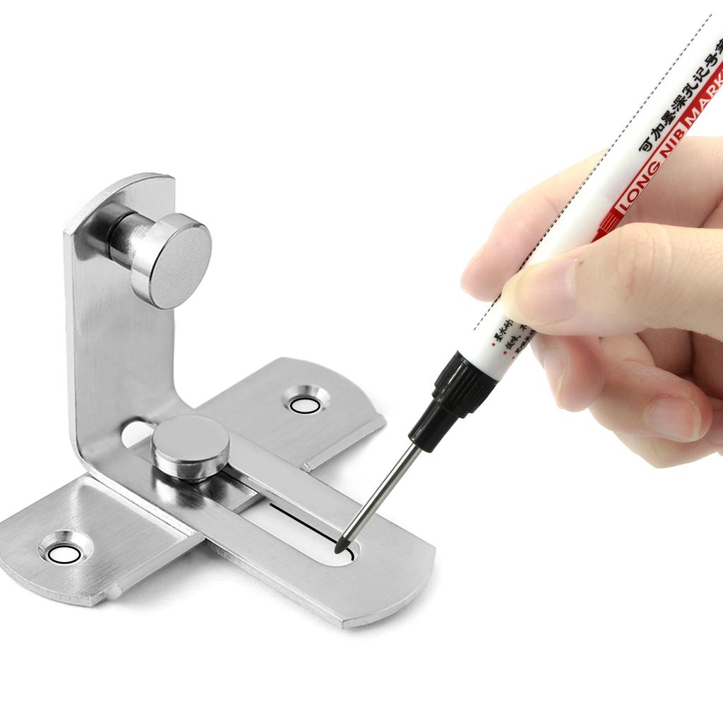 2Pcs Waterproof Deep Reach Marker 30mm Deep Hole Marker Long Nib Carpenter Marker Woodworking Marking Tool