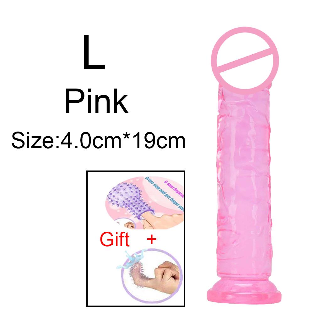 New  Female penis masturbation 6 Sizes Dildos Erotic Jelly Dildo Artificial Penis  Suction Cup Dick Erotic Anal Gode Sex Toy