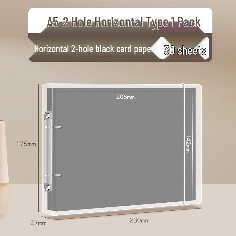 Multi-Size DIY Photo Album Binder with Black Card Pages