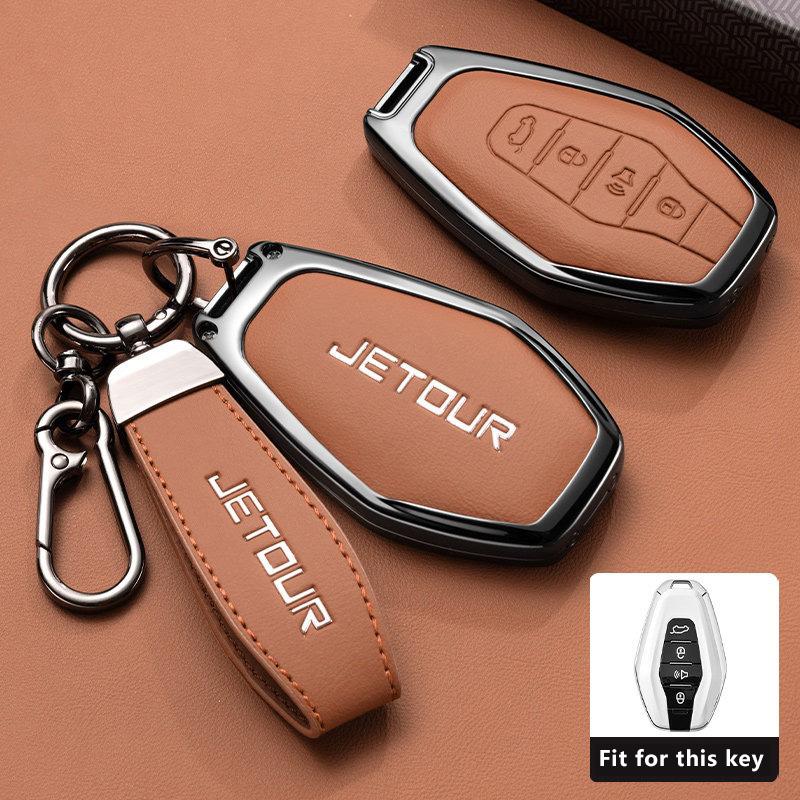 Zinc Alloy Car Key Case for Chery Jetour X70 Accessories X70M X70S X90 X95 Plus Pro 2020 2025 2026 Keychain Cover Shell Fob