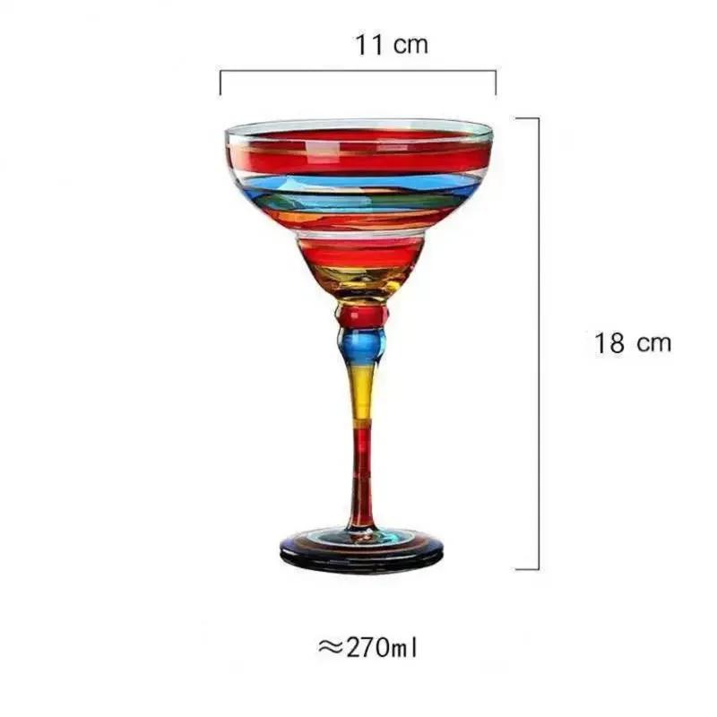 270ml Δημιουργικά Ποτήρια Κρασιού Margarita Χειροποίητα Πολύχρωμο Ποτήρι Κοκτέιλ Ευρώπη Ποτήρι Γοβάκι Ποτήρι Σαμπάνιας Δημιουργικό Ποτήρι Κρασιού Μπαρ
