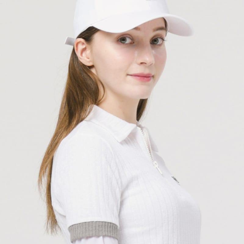 DOYOUKNOWMC ALL SEASON Golf Pearl Circle Logo Hard Type White Ball Cap