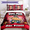 Dog Man 3pcs Bedding Set Duvet Cover Closure Includes 1 Duvet Cover & 2 Pillowcases for All Seasons Bedroom Home Dorm Decor