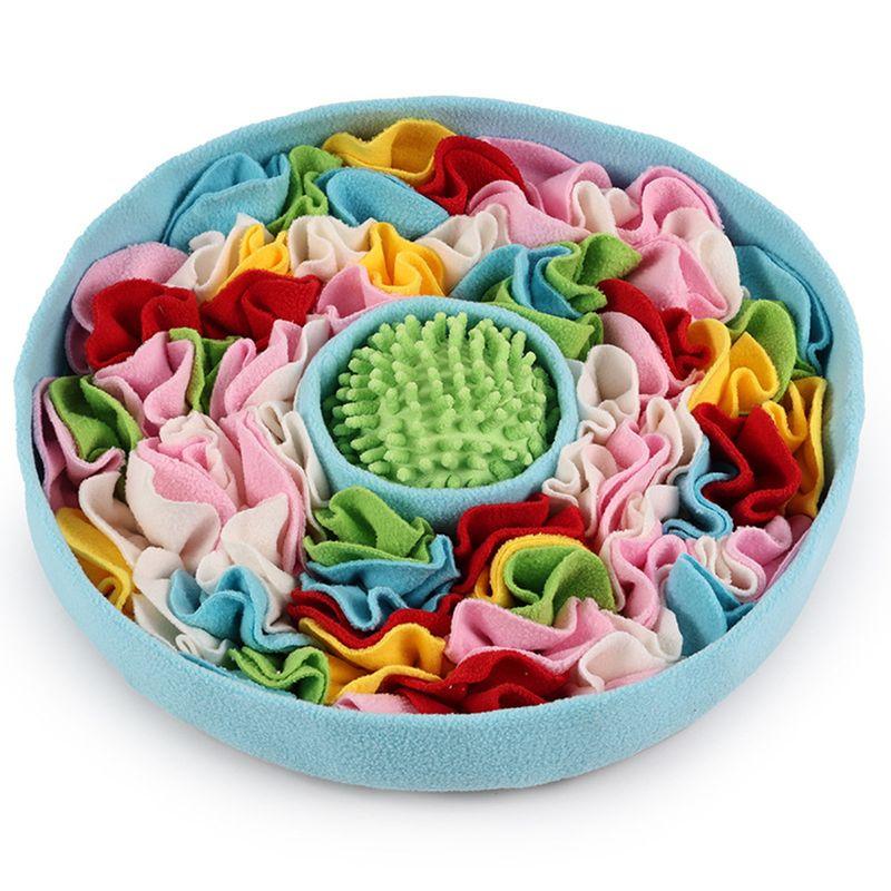 

Коврик для вынюхивания для питомцев, головоломка для собак, одеяло для тренировки хранения еды с игрушкой для декомпрессии, коврик для медленного кормления питомцев, товары для питомцев 280 г Light blue